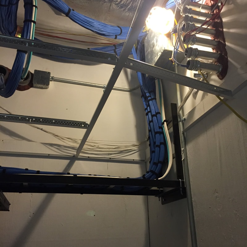Organized AV rack wiring and cable management
